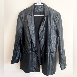 Black leather snakeskin jacket/blazer